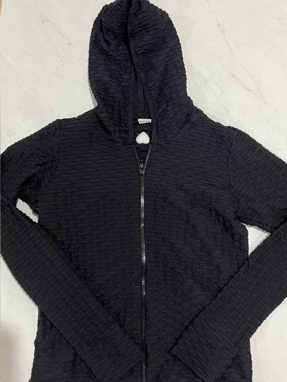 Booty By Brabants - Black Crococ Textured Zip-Up Hoodie